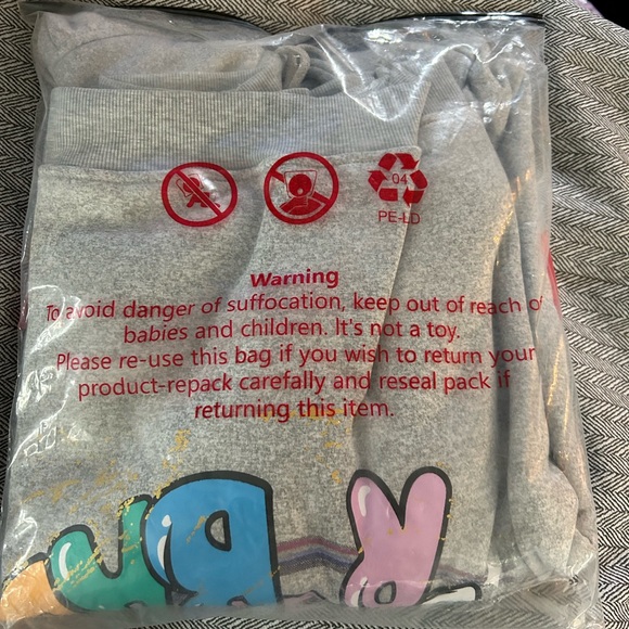 Gray Novelty Hoodie Drugs R Bad Cartoon Graphic Unisex👫Hooded Pullover Sz 2XL - Picture 3 of 5